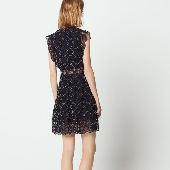 Sandro - Beaded dress with sheer effect - Picture 3 of 11